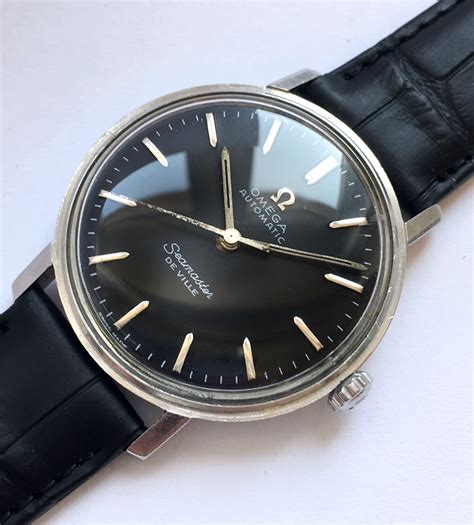 omega seamaster deville black dial for sale|omega deville seamaster vintage.